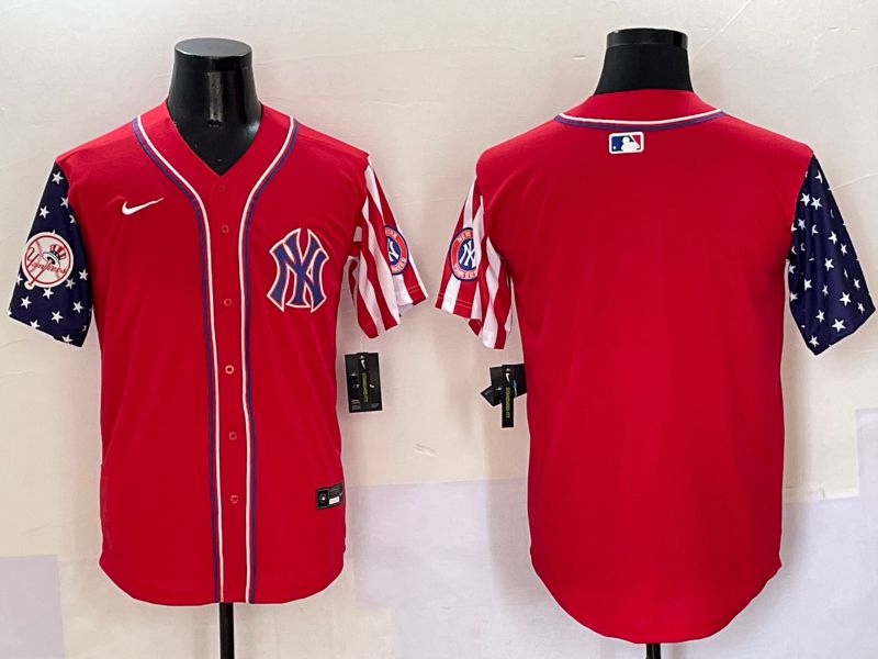 Men New York Yankees Blank Red a generation of national flags Jointly Name 2025 Nike MLB Jersey style 2